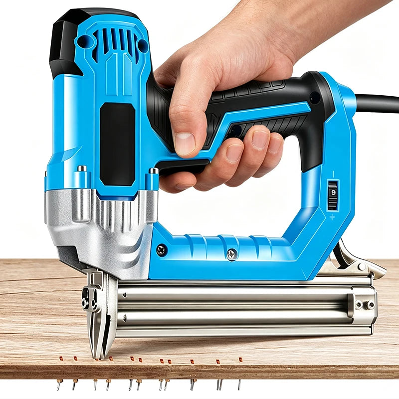 2300W Electric Nailer Straight Staple Nail Gun F30/F25/F20/F15 220V Woodworking Tool Furniture Tacker for Home Improvement