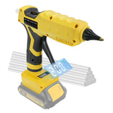 100W Cordless Glue Gun 100℃-200℃ Temp Adjust Digital Display Hot Melt Glue Gun with 10Pcs 11mm Sticks for Dewalt 20V Battery Pin