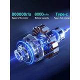 800,000RPM Air Blower New X9 Turbo Fan Upgrade Rechargeable Blower Brushless Turbo Fan Portable Dust Blower Electric Dryer