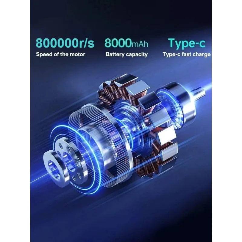 800,000RPM Air Blower New X9 Turbo Fan Upgrade Rechargeable Blower Brushless Turbo Fan Portable Dust Blower Electric Dryer