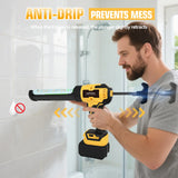 Electric Caulking Gun Glass Glue Gun 6 Speeds 10oz Cordless Silicone Gun Filling Sealing Caulking Tools for Dewalt 20V Battery