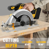 6.5Inch Brushless Electric Circular Saw 1000W Handheld Power Wood Saw Cordless Woodworking Cutting For Dewalt 20V Battery Pin