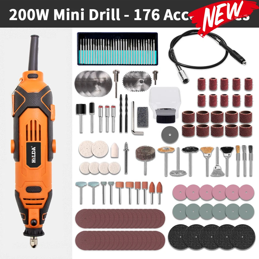 HILDA Electric Drill Grinder Engraving Pen Mini Drill Electric Rotary Tool Grinding Machine Accessories Power Tool