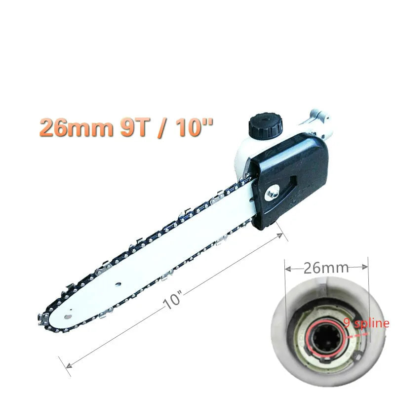New High Branches Chain Saw Lawn Mower Weeder Hedge Accessories Cutter Brush Parts 12"/10" Gear Head Gearbox Tree Pole Chainsaw