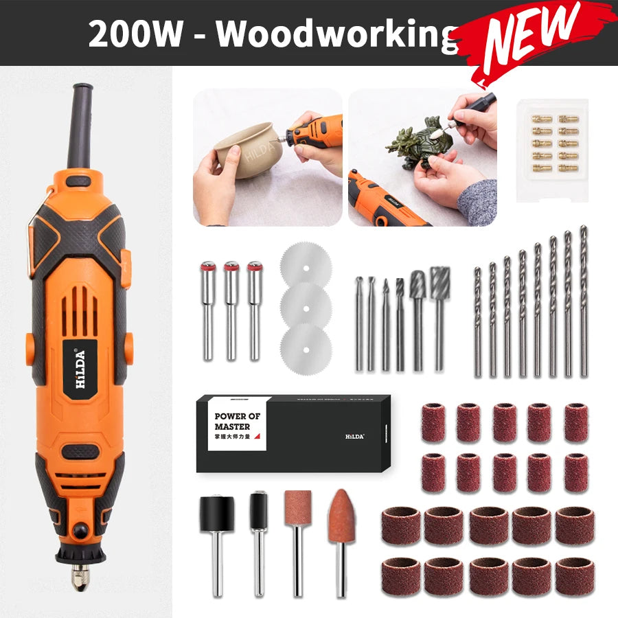 HILDA Electric Drill Grinder Engraving Pen Mini Drill Electric Rotary Tool Grinding Machine Accessories Power Tool