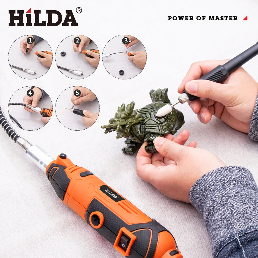 HILDA Electric Drill Grinder Engraving Pen Mini Drill Electric Rotary Tool Grinding Machine Accessories Power Tool