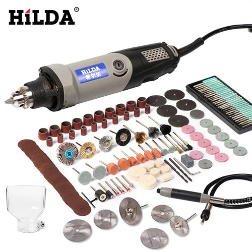 HILDA 400W Rotary Tool 6 Position Grinding Tools Mini Drill Electric Grinder Power Tools Variable Speed Mini Grinding Machine