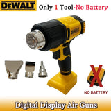 Dewalt Digital Display Electric Air Guns Cordless Heat Gun With 3 Nozzles Industrial Shrink Wrapping Hot Air Gun for 20V Battery