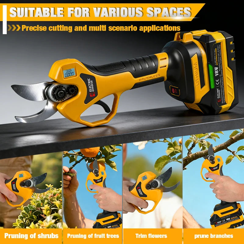 Brushless Electric Scissor Garden Trimmer 25mm Electric Pruning Shears Cutting Garden Power Tools for Makita 18V Battery Pins