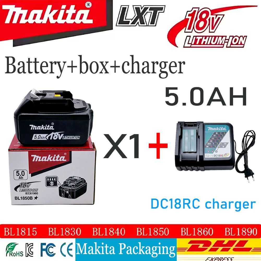 Li-ion Battery Original Makita 18V 6Ah/5Ah BL1860B BL1850B BL1850 BL1840 BL1860 BL1815 Replacement Lithium Battery