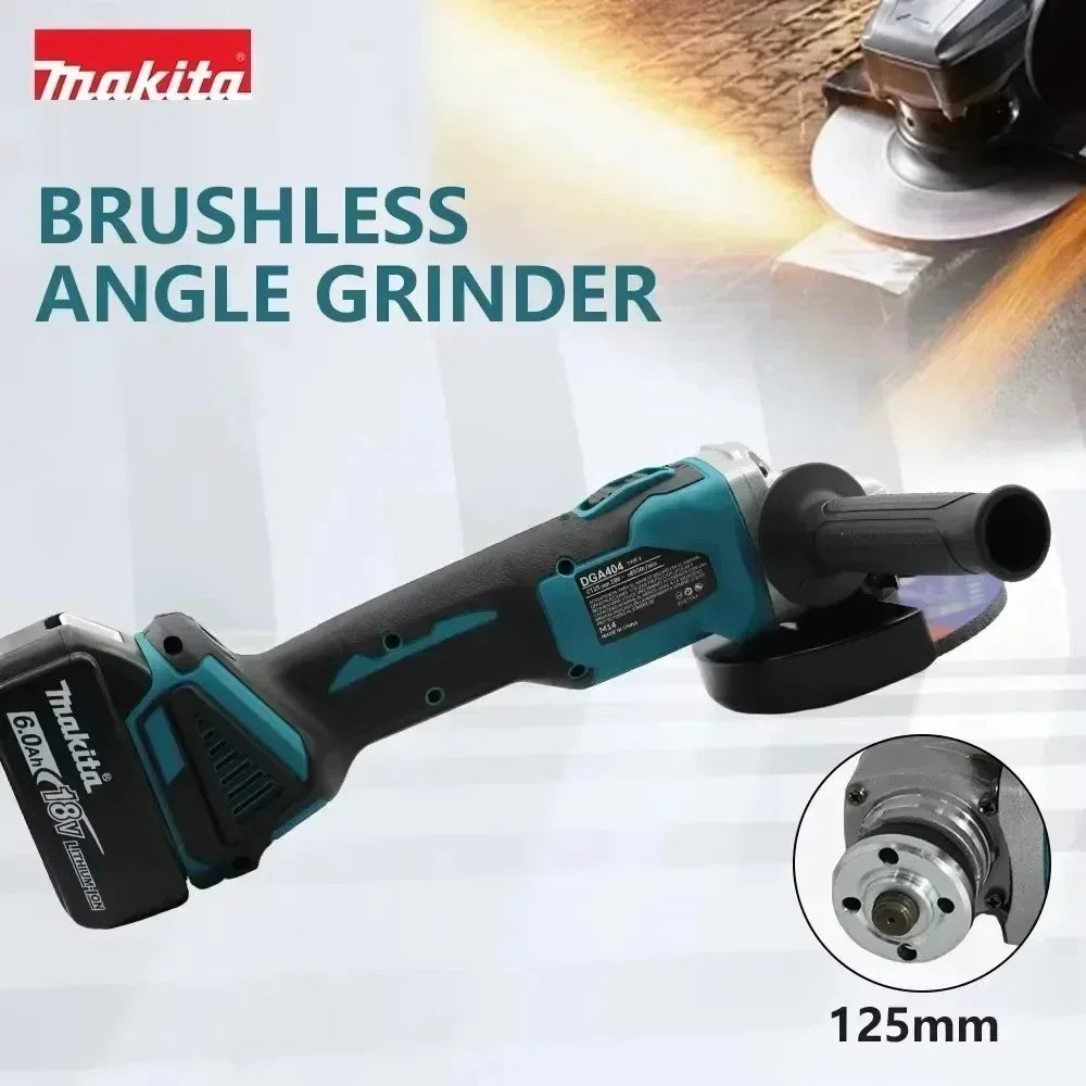 Makita DGA404 Brushless 125mm Wireless Angle Grinder Handheld Unit For Removing Rust From Steel Gates During Fence Restoration