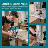 Makita 18V LXT DRT50 Brushless Cordless Trimmer for Laminate Trimming and Cabinet Joint Preparation Woodworking Tool