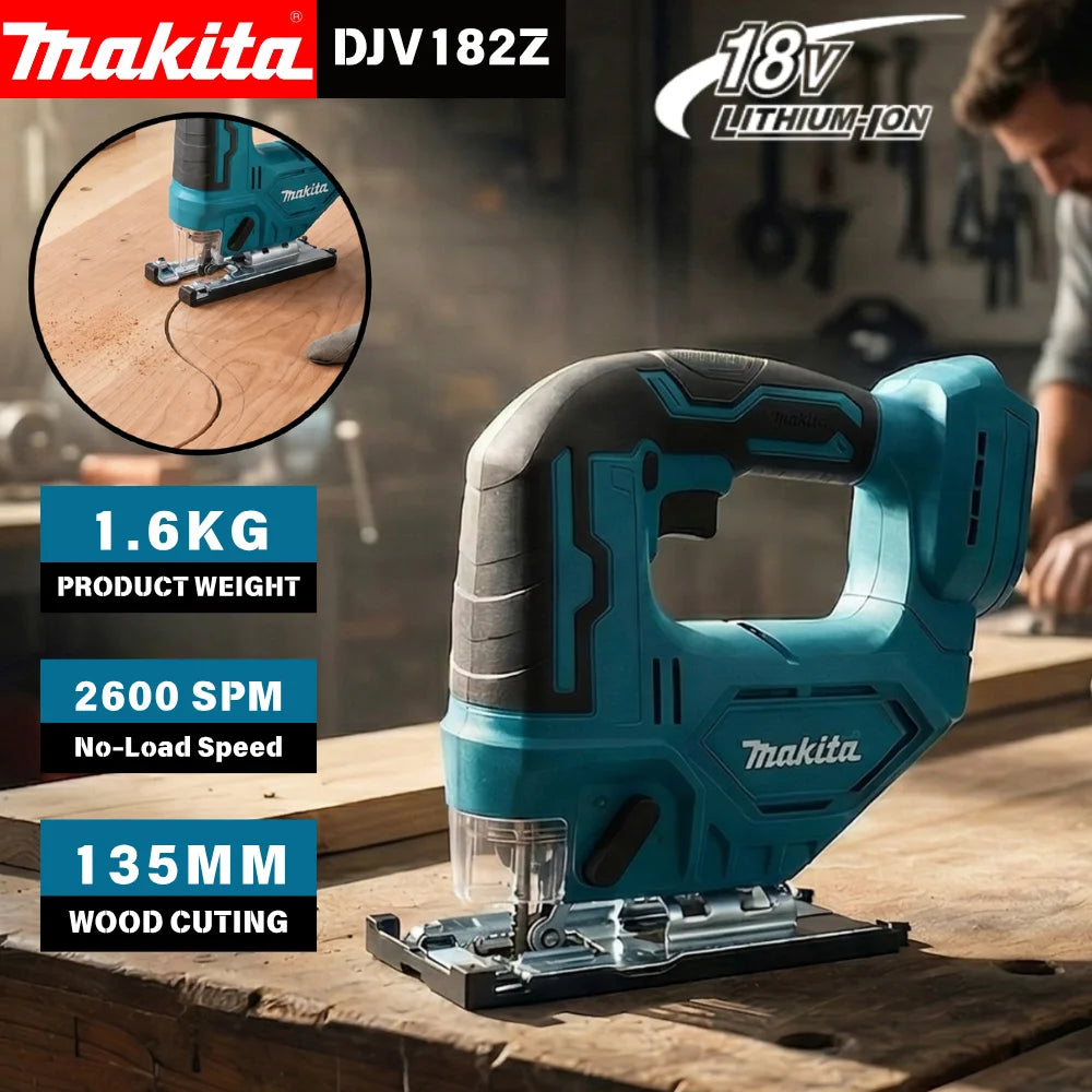 Makita DJV182Z 18V Brushless Jigsaw 135mm Wood Cutting 3500SPM Curve Saw Cordless For Makita Battery