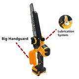 For DeWALT 20V Battery Brushless Chain Saw 8 Inch Lubrication System High-power Electric Chainsaw Safety Hand Guard Power Tools