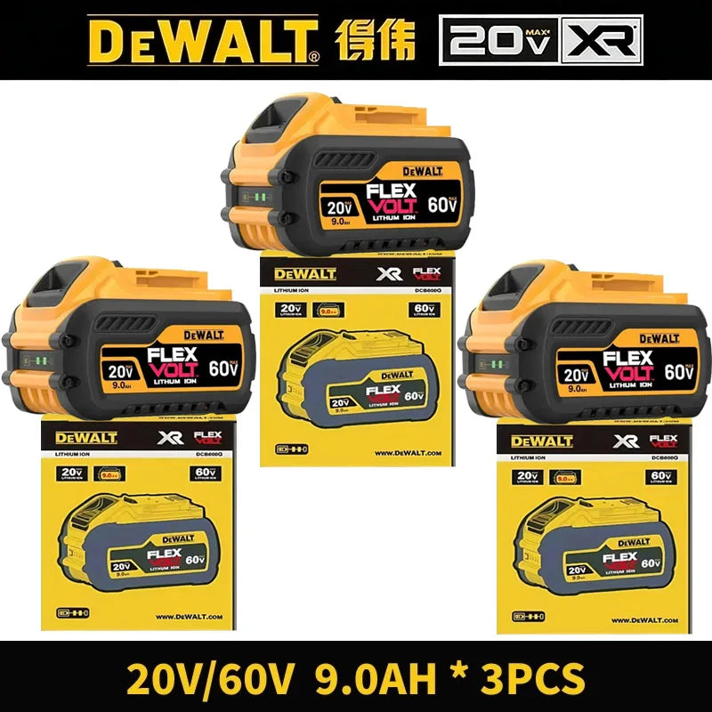 100% Original DeWALT 20V/60V 9.0Ah Power Tool Battery DCB206 DCB205 DCB200 DCF887 DCG405 DCD791 DCF922 DCF850 DCD805 Tool Batter
