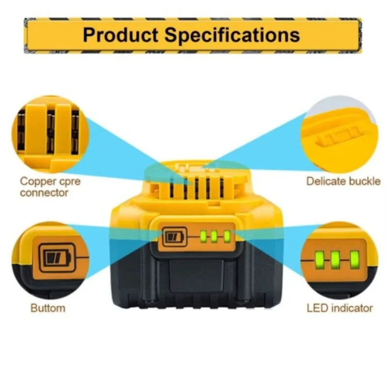For DeWalt 18V/20V Lithium Ion Batteries 6000mAh 20V DCB203 Li-ion Battery Replacement DCB206 DCB205 DCB204 DCB200 Power Tools