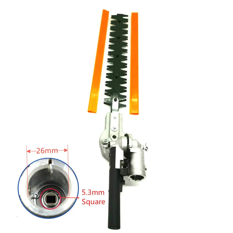 Hedge Trimmer Head 26mm/28mm 7/9 Spline 5.3mm Square High Pole Brush Grass Cutter Harvester Mower For Garden Tools Spare Parts