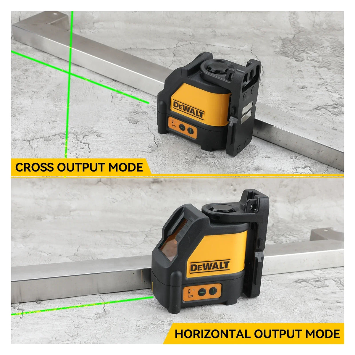 DEWALT DW088CG Cordless Laser Level 1m Drop Resistance Magnetic Base IP54 Green Beam Cross Line Bare Unit