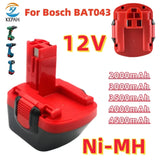 BAT043 BAT045 BAT120 4500mAh Nimh Ni-MH 12V Rechargeable Replacement Battery for Bosch 12 V Drill GSR12VE-2 PSR12VE-2 2607335273