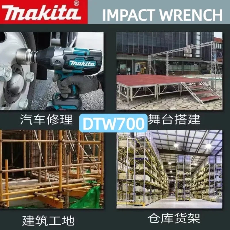 NEW 100% Makita DTW700 Brushless Electric Screwdriver, 18V Battery 6.0AH, Rechargeable Drill Driver, Woodworking Milling Center