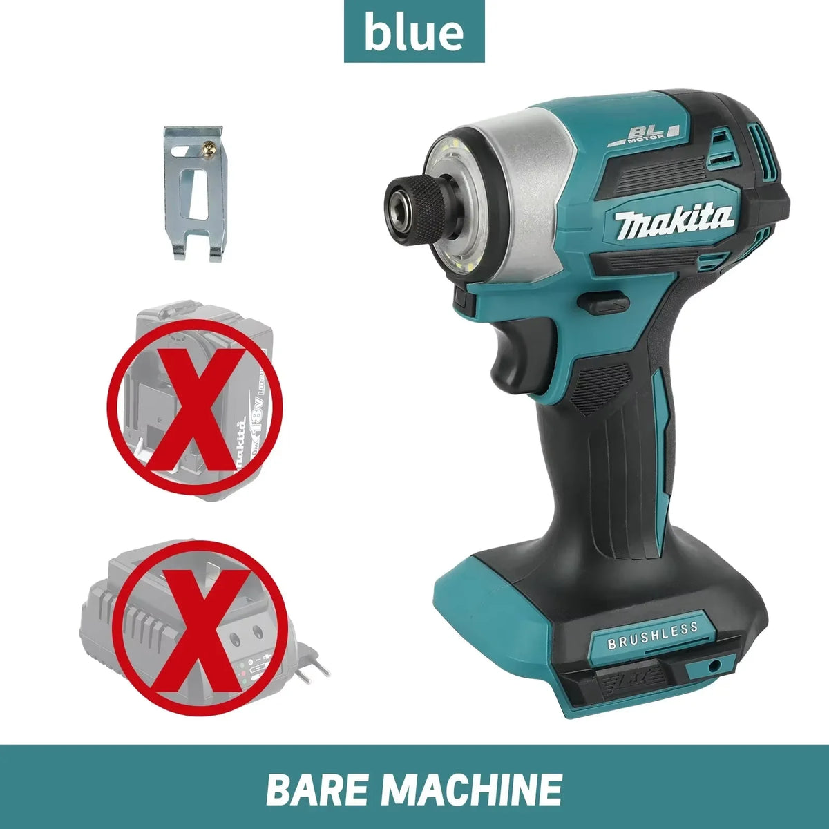 Makita DTD173 18V LXT Brushless Impact Driver 180Nm T1/T2 Modes Twin LED Light Cordless Screwdriver for Wood Bolts