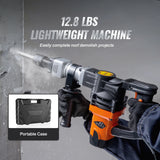 SucceBuy 1400W Demolition Jack Hammer Electric Jackhammer Heavy Duty 2900 BPM Concrete Breaker 2pcs Chisels Bits Chipping