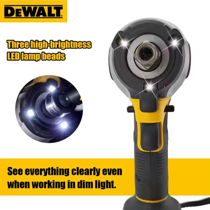 Dewalt DCF922 Cordless Electric Brushless Impact Wrench High Torque LED Light 406N.m Lightweight Professional Power Tool
