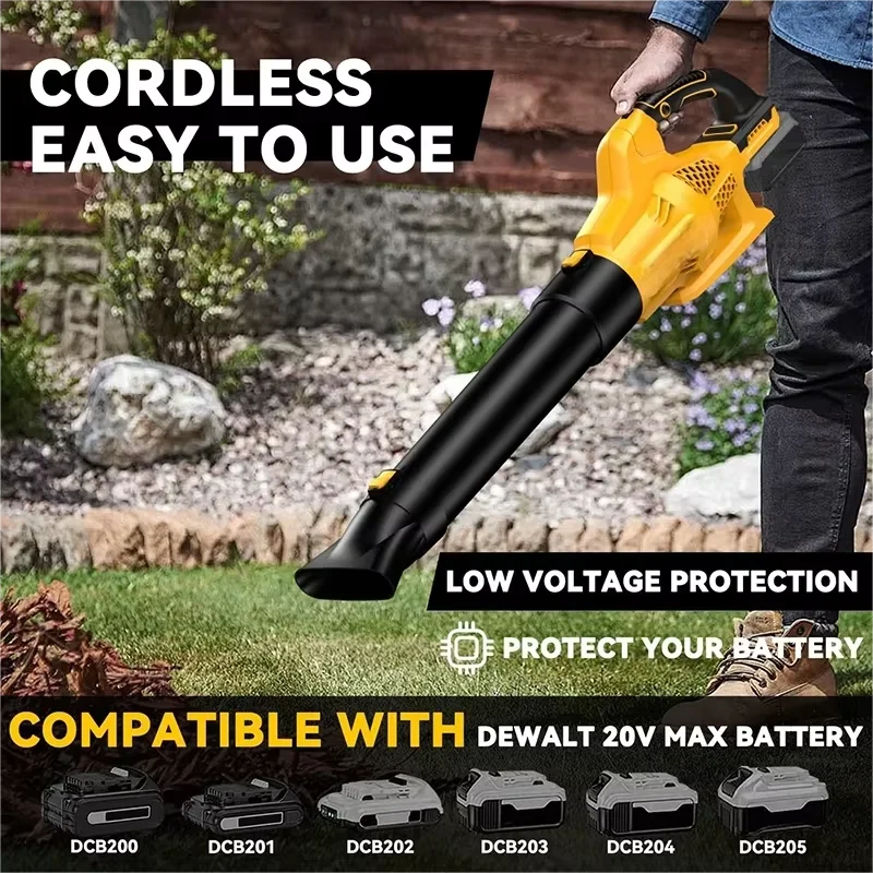 Yard Leaf Removal Storm Machine 6-Speed Adjustable Blower Power Tools for Dewalt 20v Battery Pin 32000rpm Cordless Leaf Blower