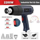 2000W Industrial Electric Hot Air Gun Digital Display Car Film Heat Gun Air Dryer for Soldering Thermal Blower Shrink Wrapping