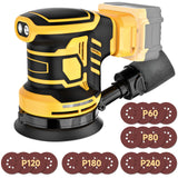 125MM 6 Gear Electric Orbital Sander Cordless Random Orbital Sander for Woodworking Putty Polishing Tool For Dewalt Battery