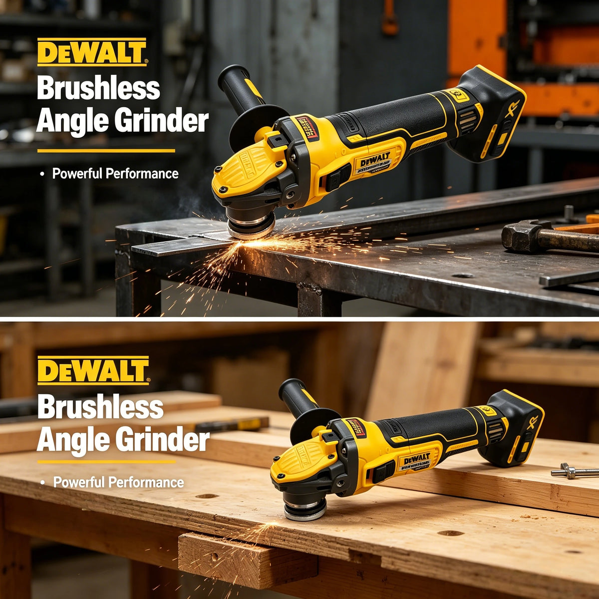DEWALT DCG409 20V Cordless Angle Grinder, Brushless Motor 9000RPM 125mm Portable Cutting & Polishing Power Tool