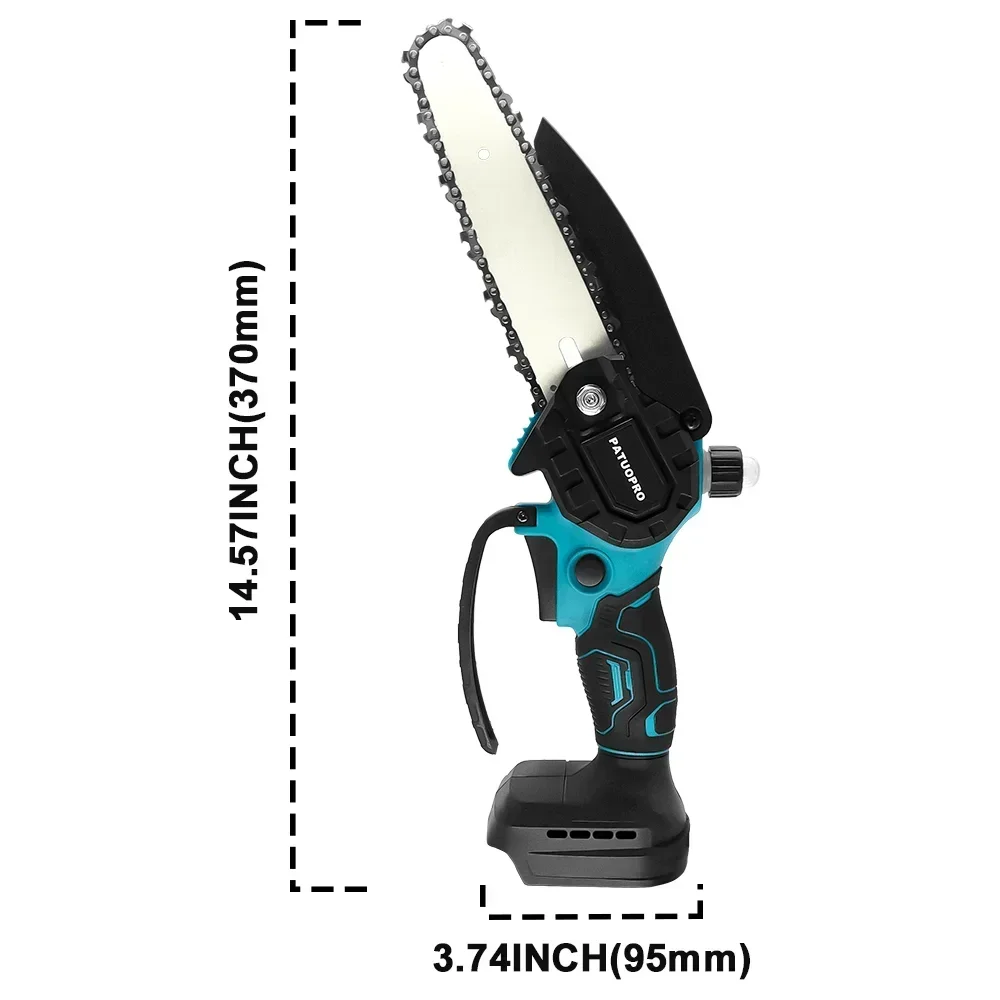 PATUOPRO 6 Inch Brushless Mini Electric Chain Saw Cordless Woodworking Garden Logging Cutter For Makita 18V Battery