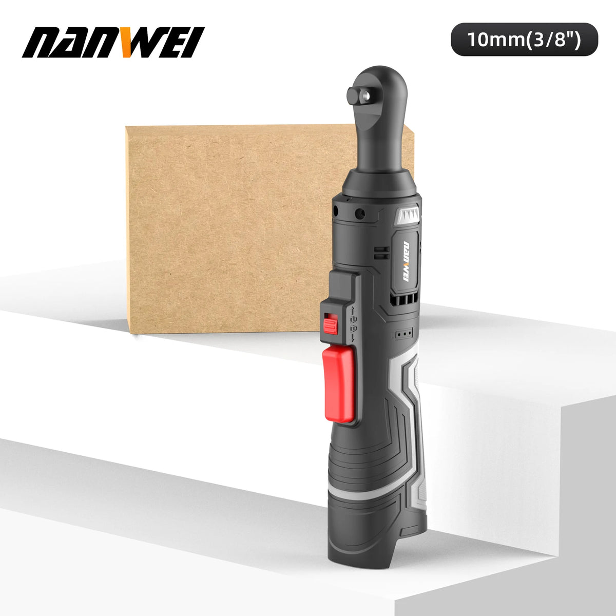 16v Portable Cordless Electric Ratchet Wrench 3/8" Rechargeable Lithium 90 Degrees Right Angle Electric Torque Wrench Set