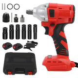1000N.m Cordless Impact Wrench Brushless 20V 1/2 inch Power Tool Sets High Torque 2x1500MAh Batteries for Car Truck Tires Home