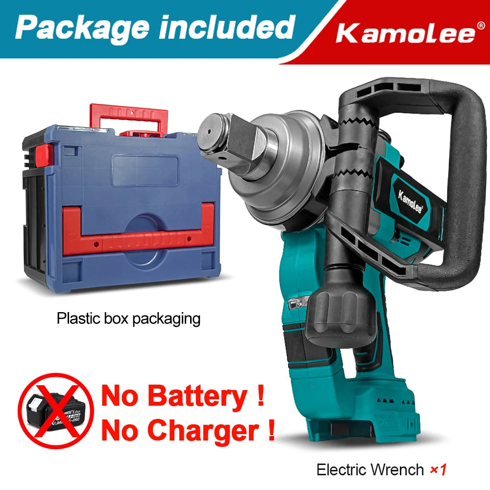 Kamolee 5000 N.M Torque 1 Inch Brushless Electric Impact Wrench Lithium-Ion Battery For Makita 18V Battery