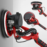 1250W Electric Drywall Sander 225MM Wall Grinding Machine Putty Sandpaper Machine LED Light Long Rod Grinding Wall Polishing
