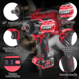 LYUWO High Quality Brushless Cordless Impact Wrench LW-BS75 3/8" 21V 600N.m NoBattery 3500 RPM Professional auto repair or home