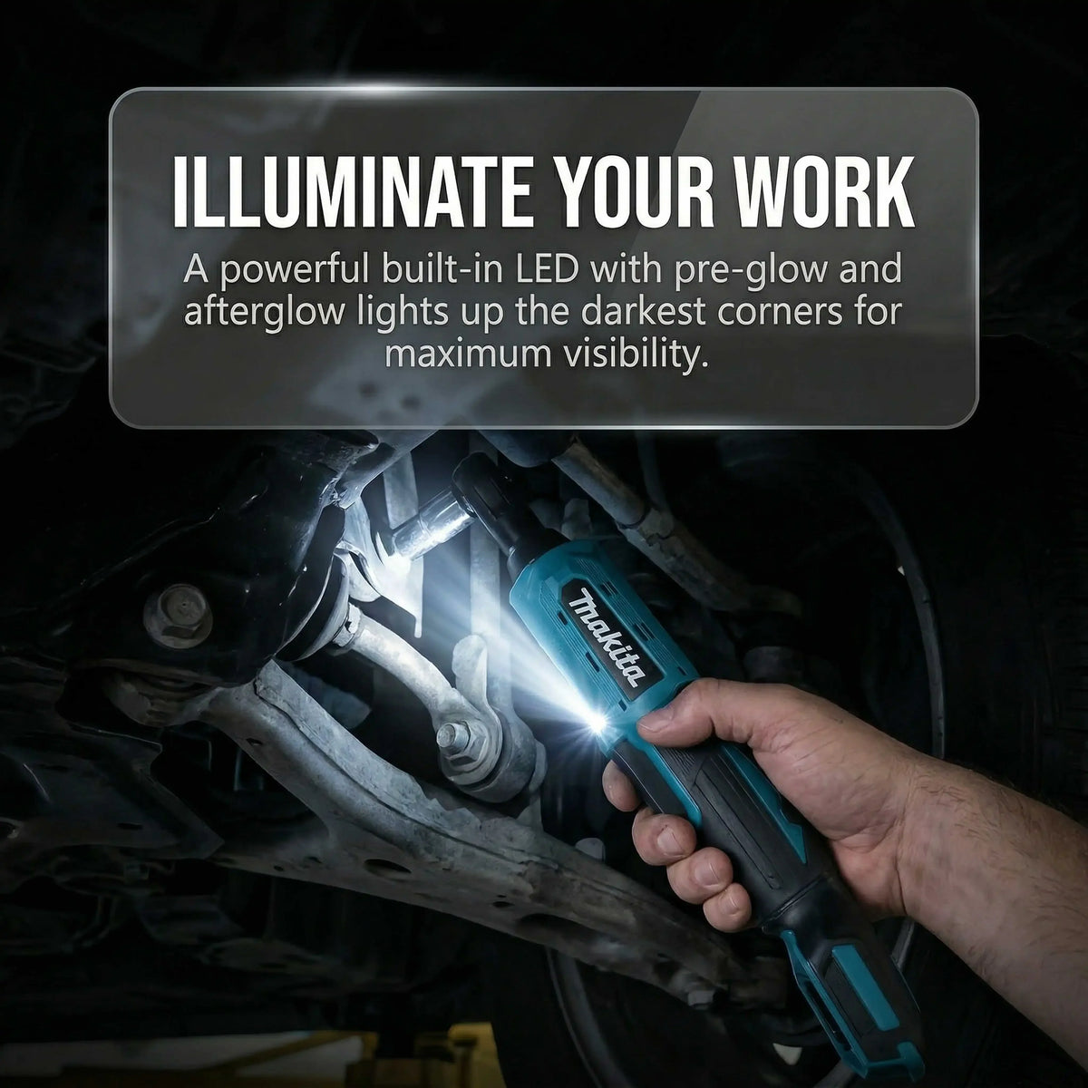 Makita DWR180Z 18V Cordless LXT Ratchet Wrench Square Drive Tool For Auto Undercarriage Maintenance And Vehicle Brake Repair Job