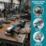 Makita DGA404 125mm Brushless Angle Grinder Cordless 8500RPM Metal Cutting Grinding Polishing Compatible with 18V Battery