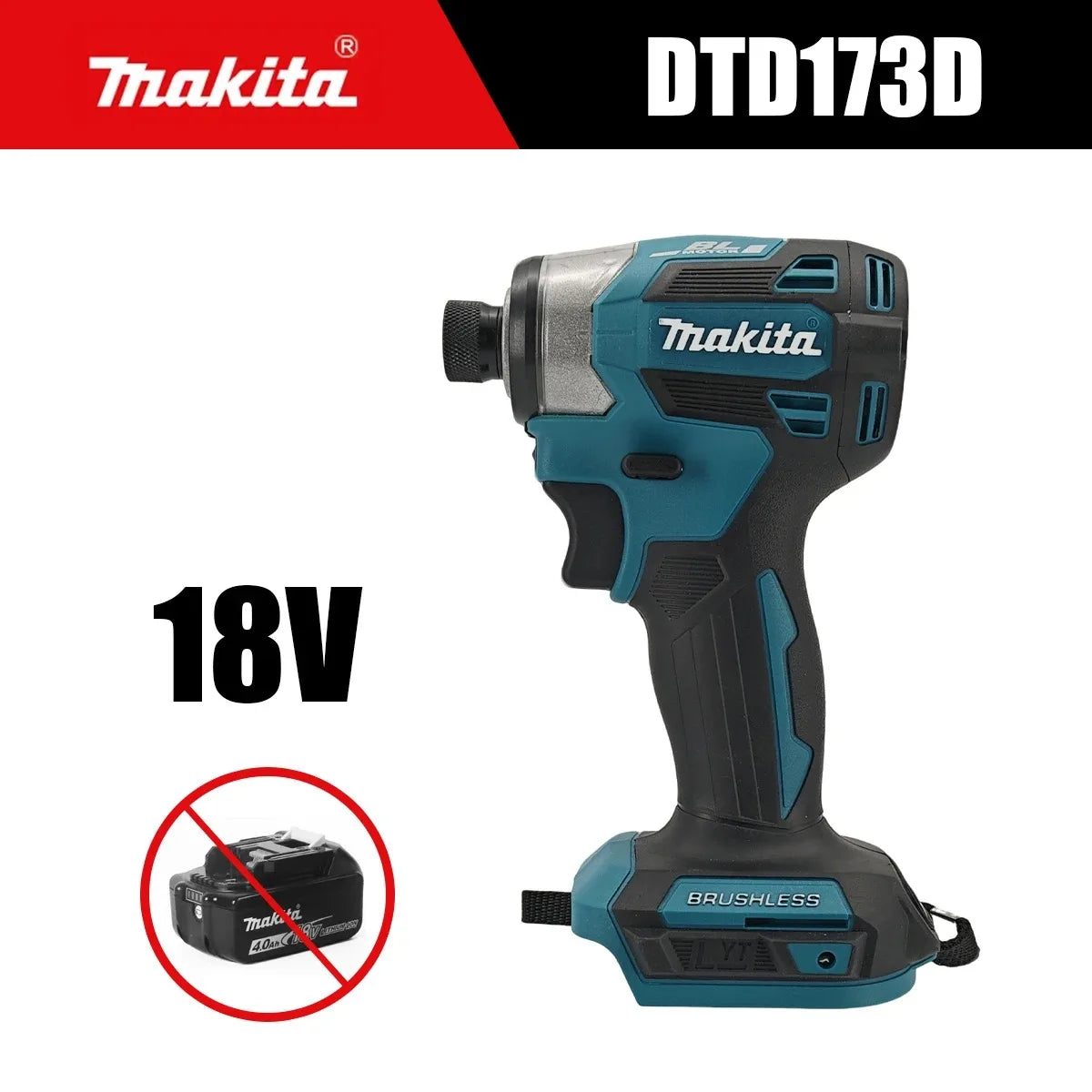 Makita 18V Brushless Bare Impact Driver DTD173 T Mode Ring LED Light For Car Repair Tire Removal Auto Maintenance No Battery