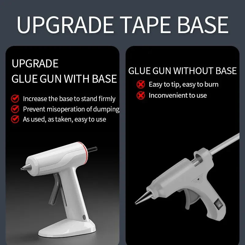 Mini Cordless Hot Melt Glue Gun High Temperature Electric Repair Tool DIY Power Tools Plug-in Household 10W 80W 7mm 11mm