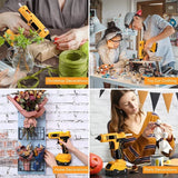 Cordless Electric Handheld Hot Glue Gun Repair Hot Melt Welding Hot Air Gun Anti-scald Nozzle with 10 Sticks for Dewalt Battery