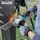 HILDA 125mm Brushless And Brushed Angle Grinder Cordless Grinding Machine Cutting 12V Angle Grinder For Makita 18V Battery