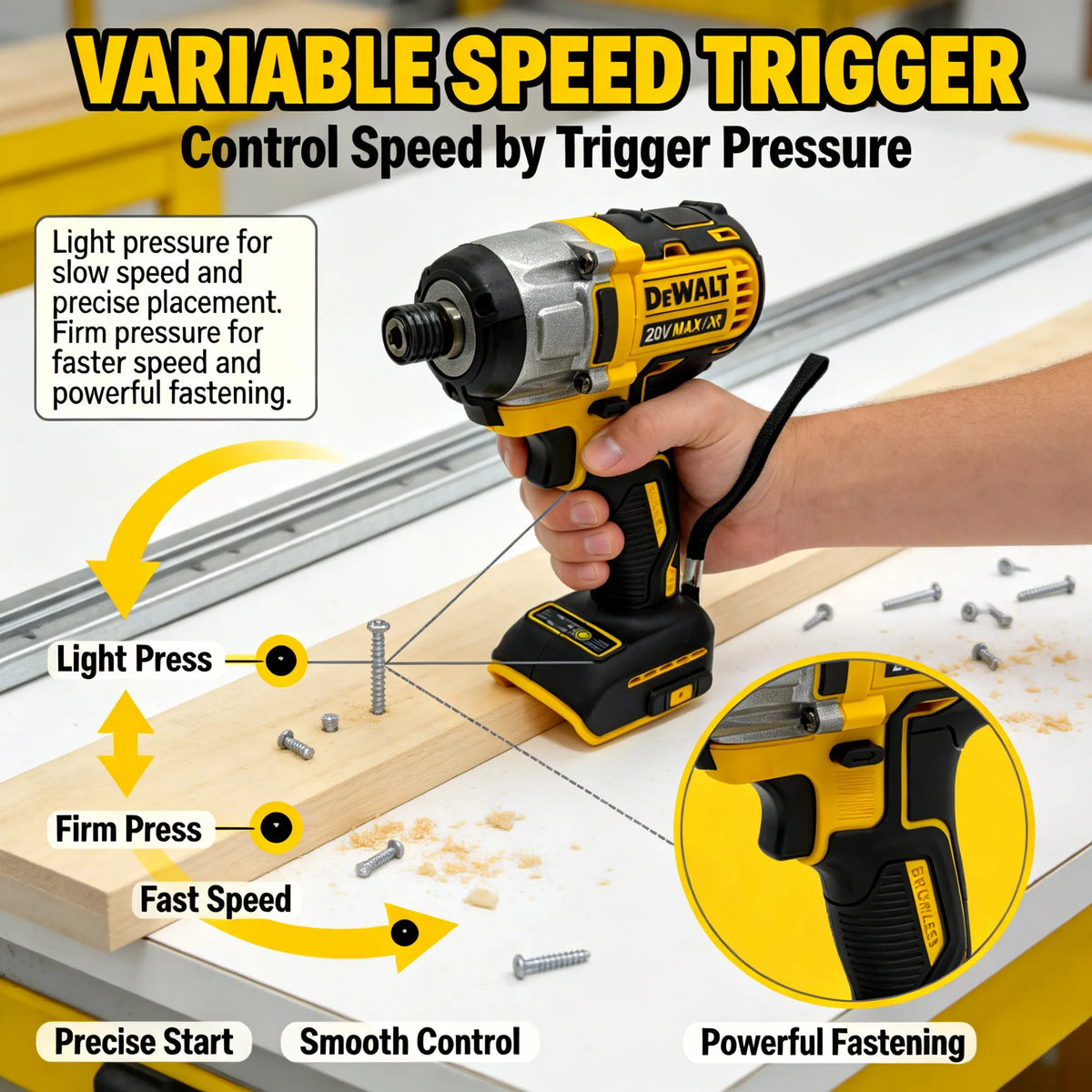 DEWALT DCF887 Brushless Electric Impact Driver, Cordless Screwdriver Impact Drill for DEWALT 20V Battery