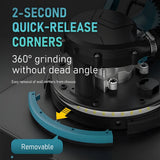 TUNGFULL 9 Inch Electric Wall Sander with Folding Design Self-Dust Collection Double Lamp Long Pole Wall Grinder for Putty Work