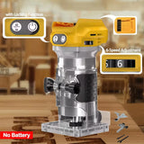 Brushless Electric Trimmer Woodworking Trimming Machine Wood Router Milling Engraving Slotting Machine For Dewalt 18V BatteryPin