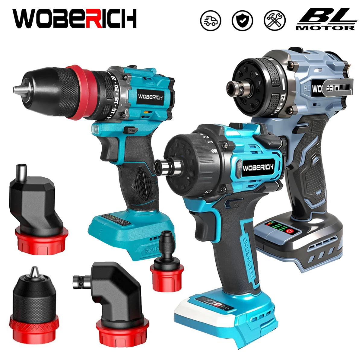2 IN1 /5 IN 1Cordless Electric Drill Brushless Screwdriver Rechargeable Driver Handheld Power Tool(No battery)For Makita 18V Pin
