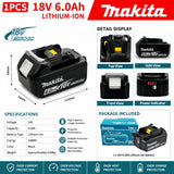 Genuine 6AH Makita BL1860 6ah Battery Power Tools Li-ion Replacement LXT BL1850 BL1840 for 18V Screwdriver with BMS 18v Battery