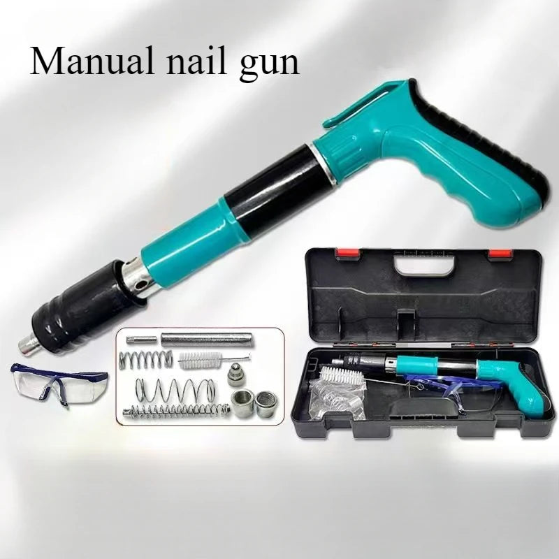 Manual Steel Nail Gun Riveting Tool, Wall Fastener, Metal Processing Pulling Nail Gun Suspended Ceiling Grooved Mini Cannon Nail