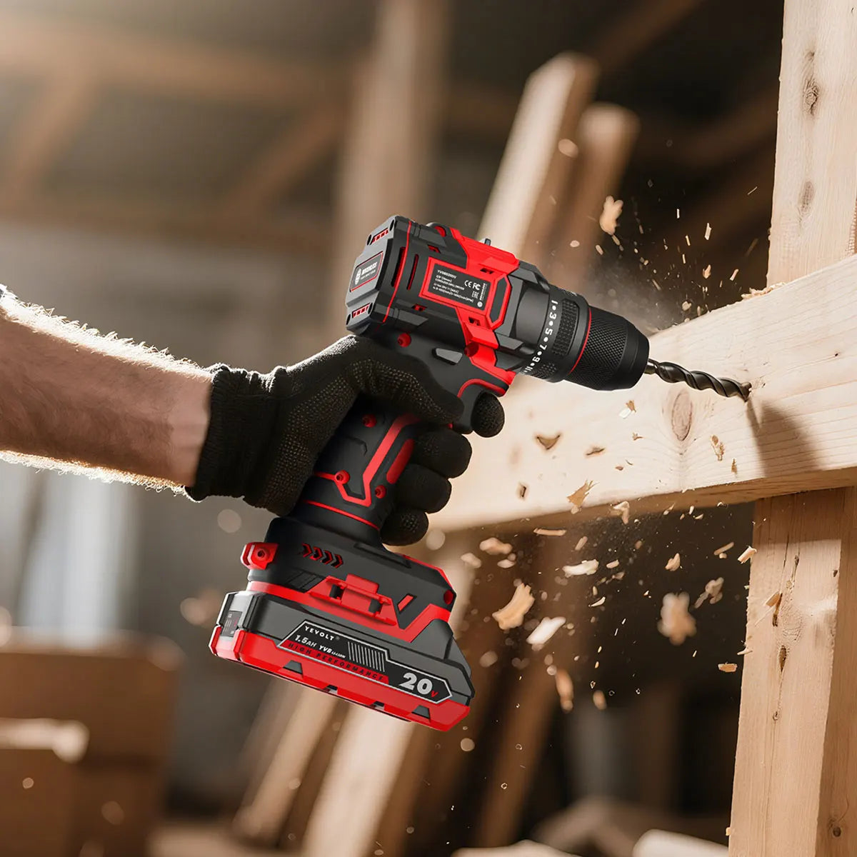 YEVOLT YVGCB20JY Series 20V Brushless Electric Drill Li-ion Compact Cordless Driver High Speed Handheld Screwdriver Power Tools